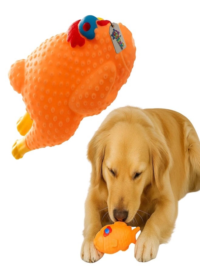 Western Era Turkey Chicken Squeaky Dog Toy | Realistic Roasted Bird Design | Fun Chew & Play Toy for Dogs | Soft Rubber Squeaker Toy for Puppies, Small & Medium Breeds | Fetch & Stress Relief - Image 1